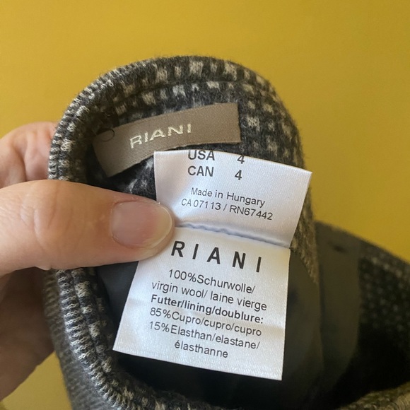 Riani Couture 100% Wool Designer Pencil Skirt Grey Patterned Size 4 - Picture 3 of 10